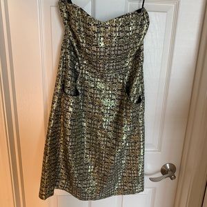 The Limited Strapless Metallic Dress